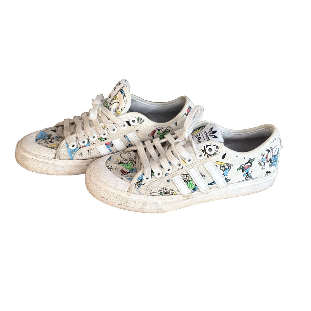 Adidas Nizza X Disney Shoes Mens 9.5 White Original Casual Sneaker Goofy FW0645